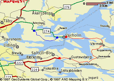 Karta fr Gustavsberg - Vrmd - Vaxholm