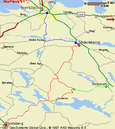 Map for Norrkping - Sderkping - tvidaberg